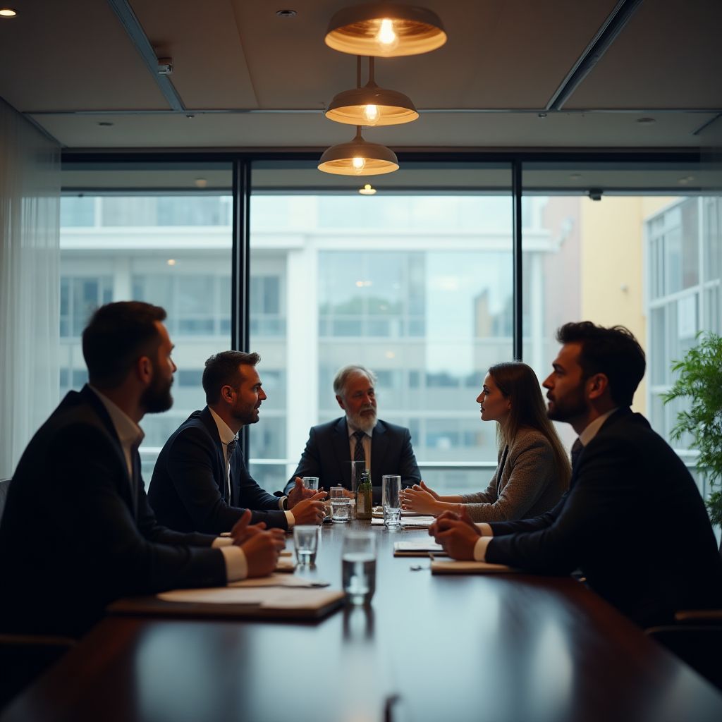 Consultoria estratégica reunião escritório executivos